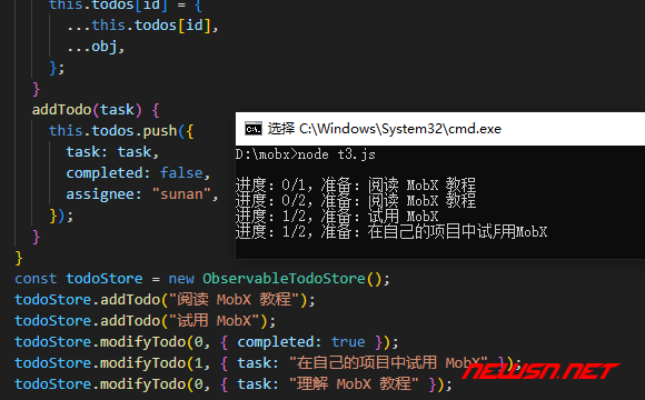 苏南大叔：mobx状态管理解决方案对标redux，mobx新手入门篇 - mobx代码，没有report