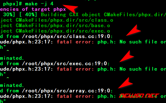 苏南大叔：phpx 编译错误：php.h: No such file or directory - make-j-4