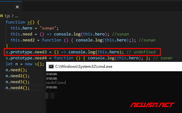 苏南大叔：JavaScript，以对象属性方法为例，箭头函数访问this对象 - 函数类测试