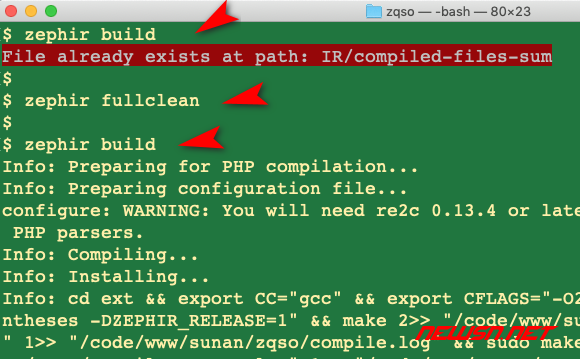苏南大叔：zephir 错误 File already exists at path: IR/compiled-files-sum - zephir-error-file-not-found-2