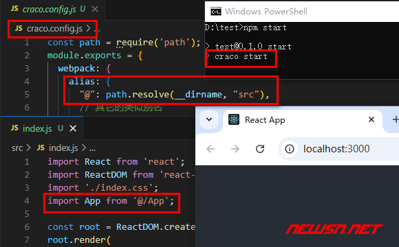 苏南大叔：create-react-app项目，使用自定义别名方案二：craco - craco-start