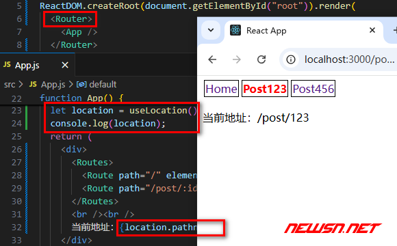 苏南大叔：React路由，如何理解useLocation钩子?获取当前地址栏URL - location-pathname