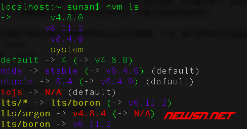 苏南大叔：如何切换本地node版本？nvm工具的基本使用 - ls