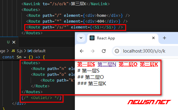 苏南大叔：React路由，Routes + Route 如何实现路由的分离式嵌套？ - 分离式路由嵌套代码