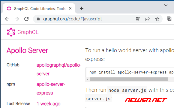 苏南大叔：GraphQL.js配合Apollo的例子，ApolloServer如何使用？ - 阿波罗server