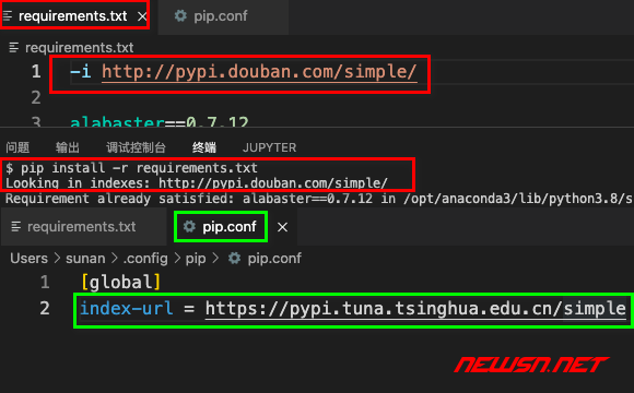 苏南大叔：python代码，如何使用requirements.txt文件？如何加速？ - pip-config