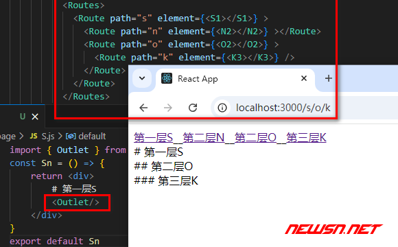 苏南大叔：React路由，Routes + Route 如何实现路由的分离式嵌套？ - 集中式路由嵌套代码