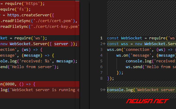 苏南大叔：websocket，如何更换为使用证书的wss安全协议？ - 代码对比