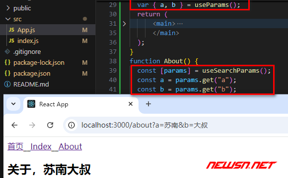 苏南大叔：React路由，useParams和useSearchParams的使用区别 - useSearchParams使用方式