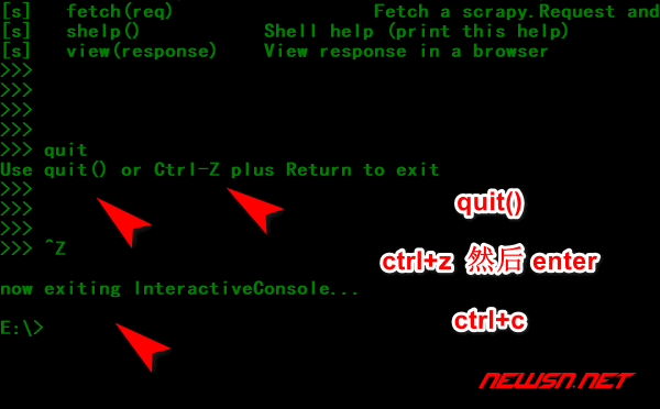 苏南大叔：scrapy爬虫系列：shell命令行测试模式 - scrapy_shell_quit