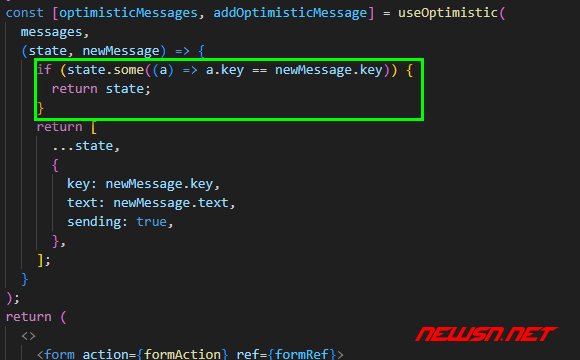 苏南大叔：React19新特性，乐观更新useOptimistic()范例代码优化 - 解决重复问题