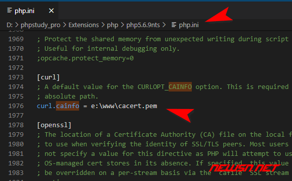 苏南大叔：如何配置php的openssl证书位置？ - php-ini-cainfo