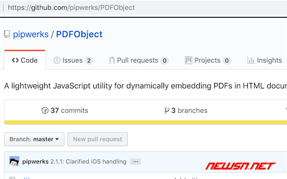 苏南大叔：pdfobject.js 如何使用？网页加载 pdf 方案 - pdfobject-github