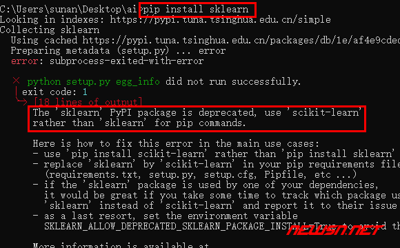 苏南大叔：机器学习库sklearn包，如何操作升级为scikit-learn？ - pip-install-sklearn-fail