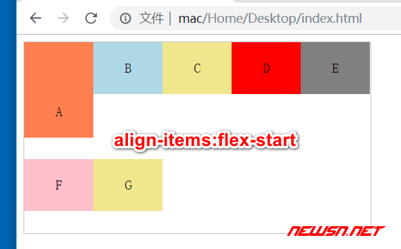 苏南大叔：网页css布局，flex弹性盒子，容器如何设置对齐方式？ - align-items-flex-start