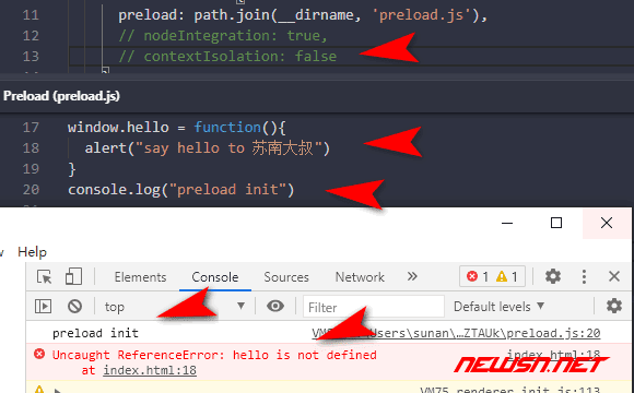 苏南大叔：electron代码，browserWindow的preload.js作用范围是哪里？ - preload-js-demo-code-error