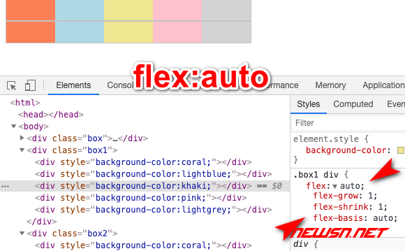 苏南大叔：网页css布局，flex弹性盒子，子元素如何控制宽高尺寸？ - flex-auto