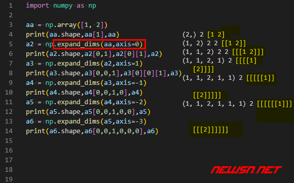 苏南大叔：python代码，如何理解numpy的ndarray扩维函数expand_dims？ - 维度扩展代码