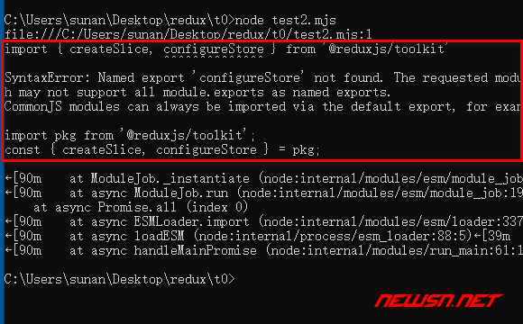 苏南大叔：如何理解redux的toolkit？如何使用@reduxjs/toolkit？ - 错误截图