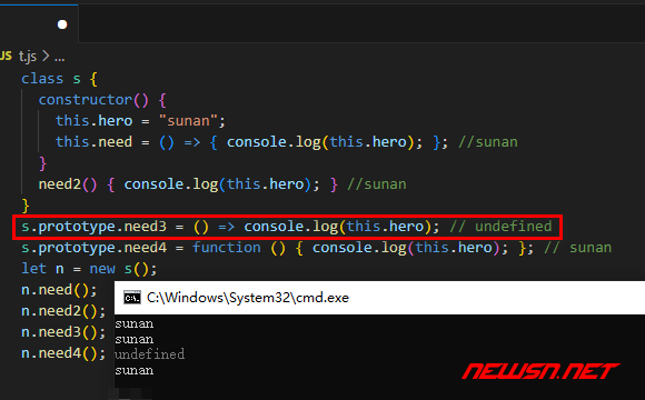 苏南大叔：JavaScript，以对象属性方法为例，箭头函数访问this对象 - es2015类测试